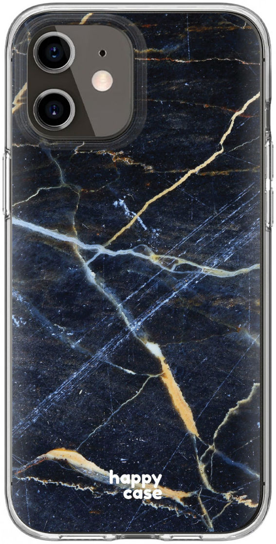 HappyCase iPhone 12 / 12 Pro Hoesje Flexibel TPU Donker Marmer afbeelding 8