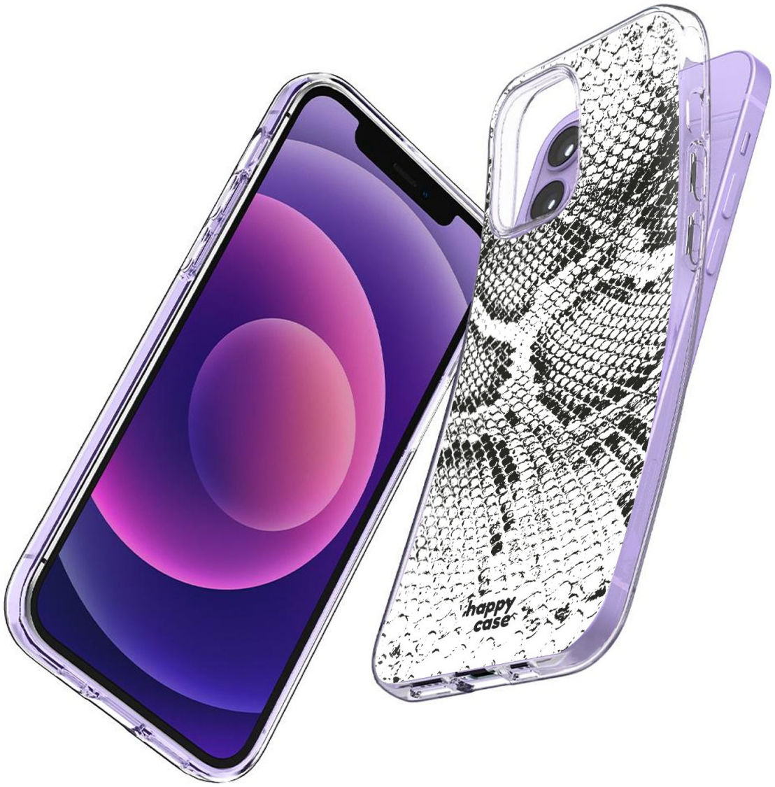 HappyCase iPhone 12 / 12 Pro Hoesje Flexibel TPU Slangen Print afbeelding 4