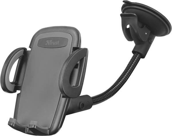 Trust Verstelbare Auto Dashboard Telefoon Houder Met Zuignap Zwart afbeelding 1