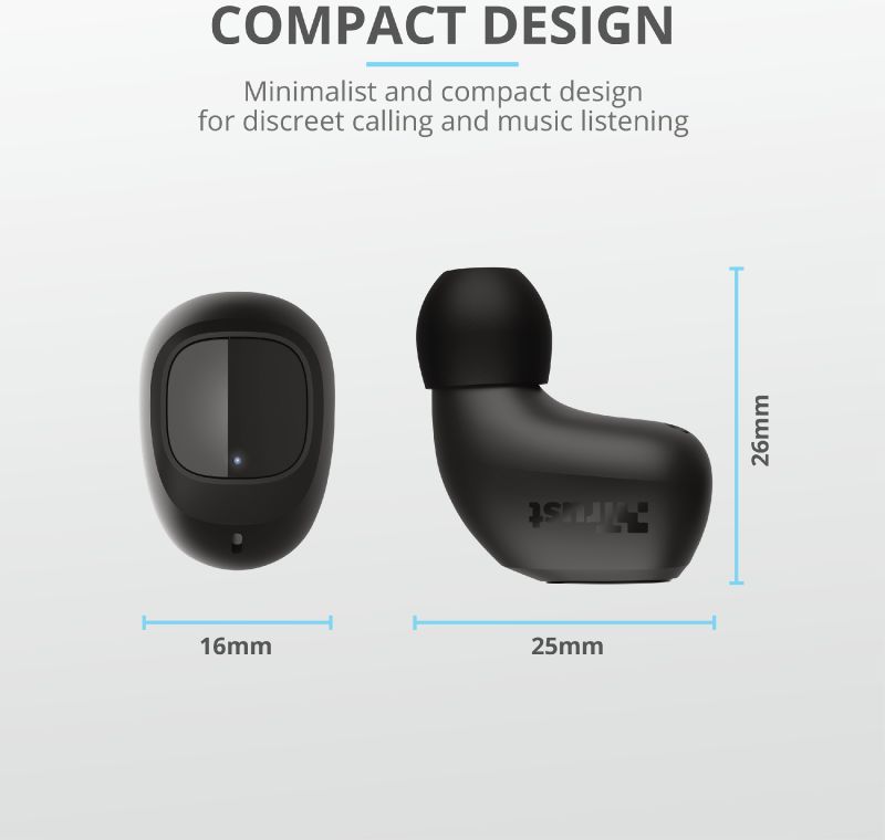 Trust Nika Compact Bluetooth Wireless Earphones Zwart afbeelding 13