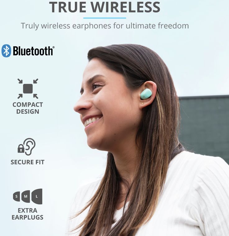 Trust Nika Compact Bluetooth Wireless Earphones Mint afbeelding 6