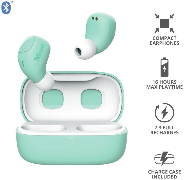 Trust Nika Compact Bluetooth Wireless Earphones Mint afbeelding 10