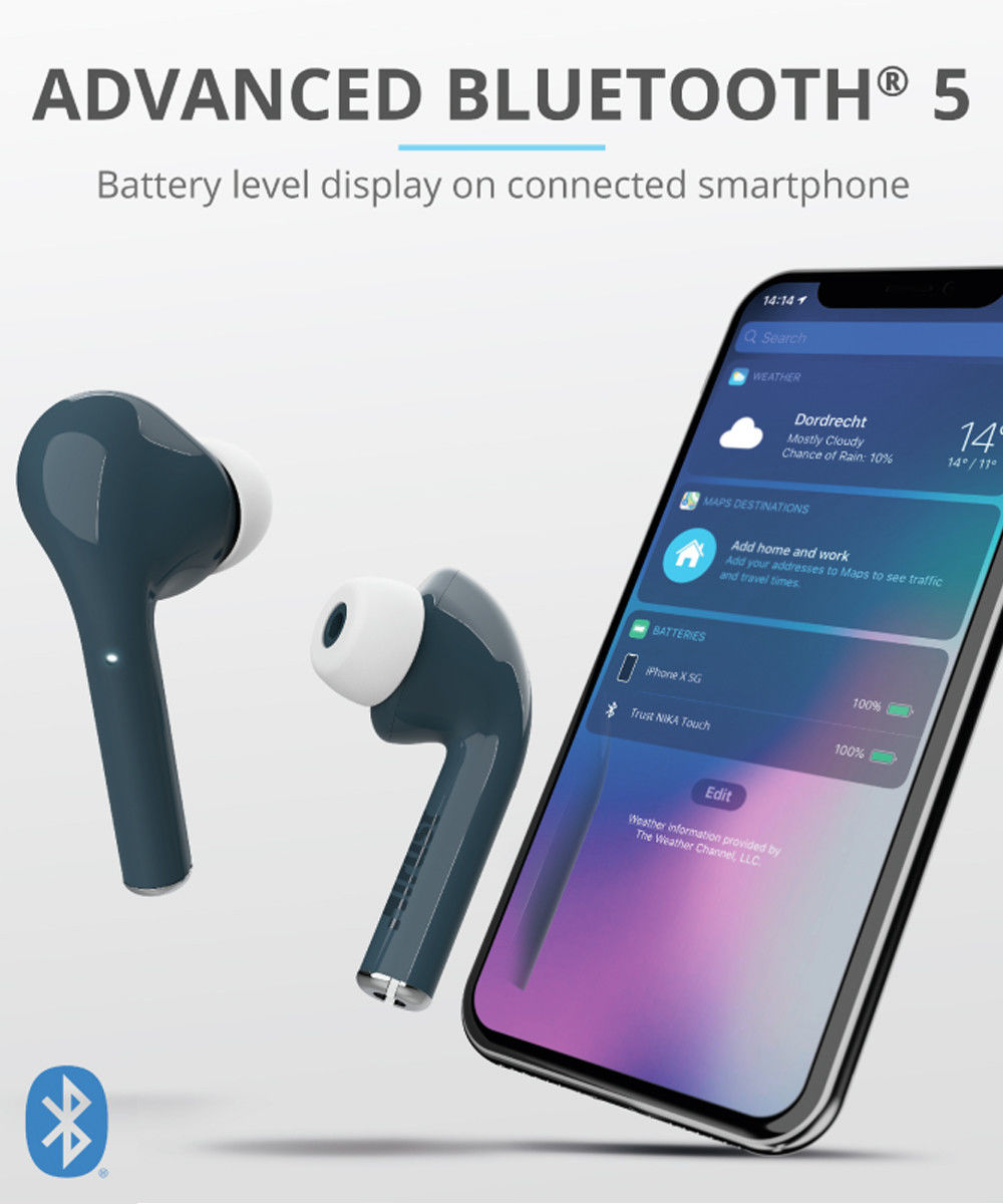Trust Nika Touch Bluetooth In-Ear Volledig Draadloze Oordopjes Blauw afbeelding 9