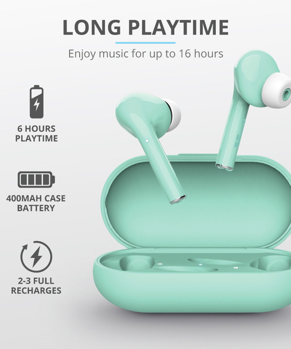 Trust Nika Touch Bluetooth In-Ear Volledig Draadloze Oordopjes Groen afbeelding 7