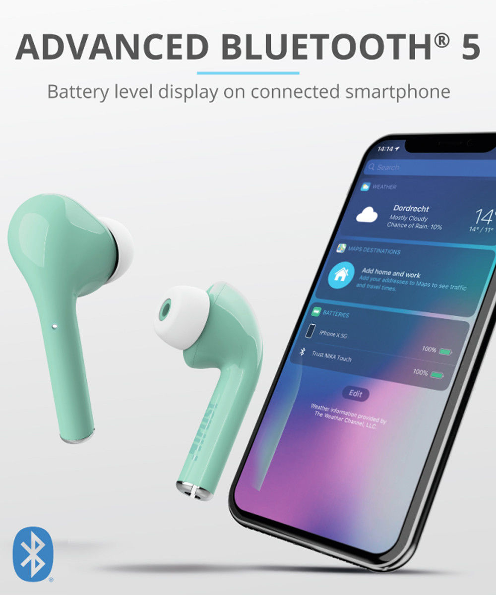 Trust Nika Touch Bluetooth In-Ear Volledig Draadloze Oordopjes Groen afbeelding 9