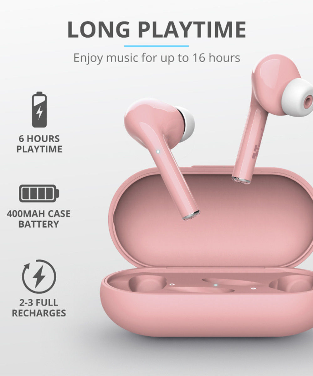 Trust Nika Touch Bluetooth In-Ear Volledig Draadloze Oordopjes Roze afbeelding 7