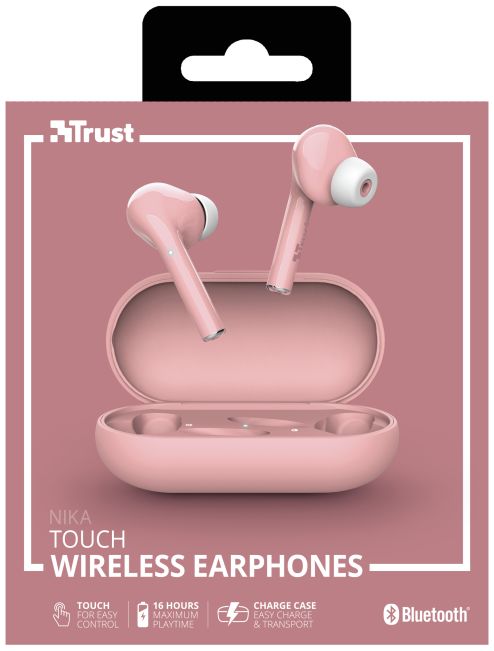 Trust Nika Touch Bluetooth In-Ear Volledig Draadloze Oordopjes Roze afbeelding 15