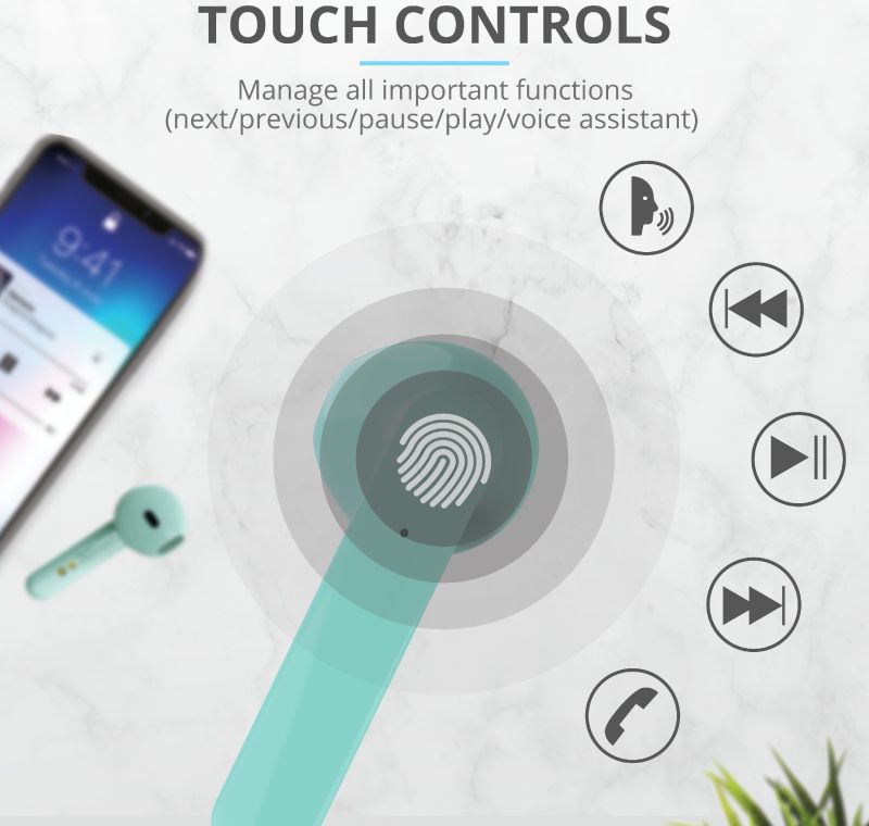 Trust Primo Touch Wireless Bluetooth Earphones Mint Groen afbeelding 11