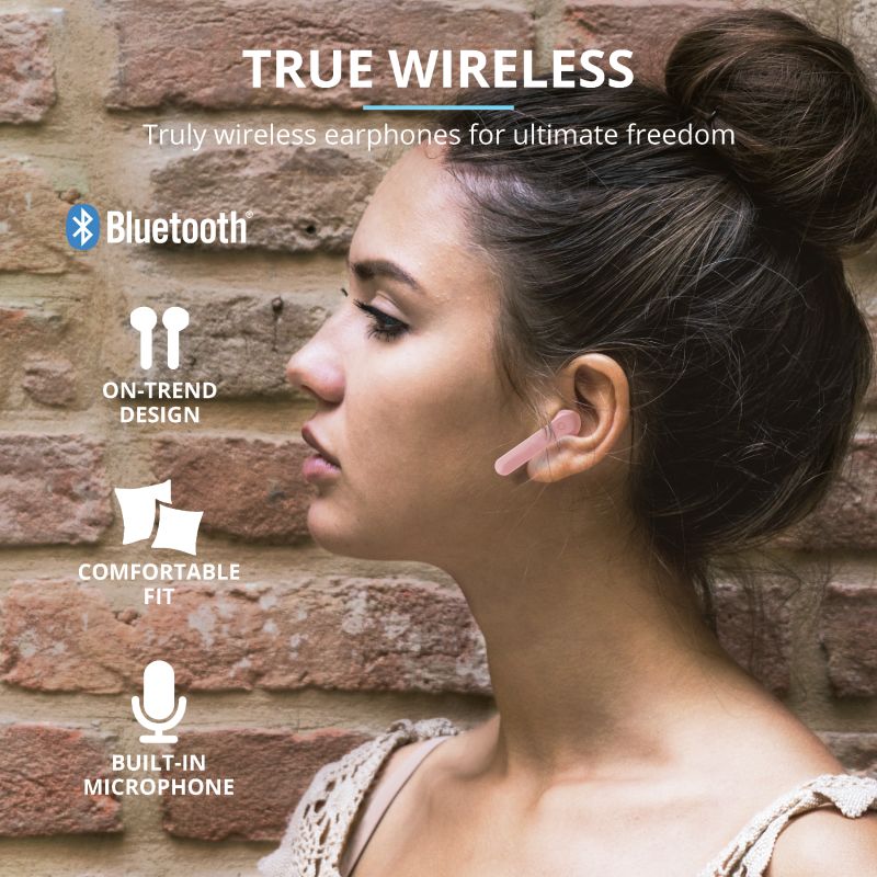 Trust Primo Touch Wireless Bluetooth Earphones Roze afbeelding 9