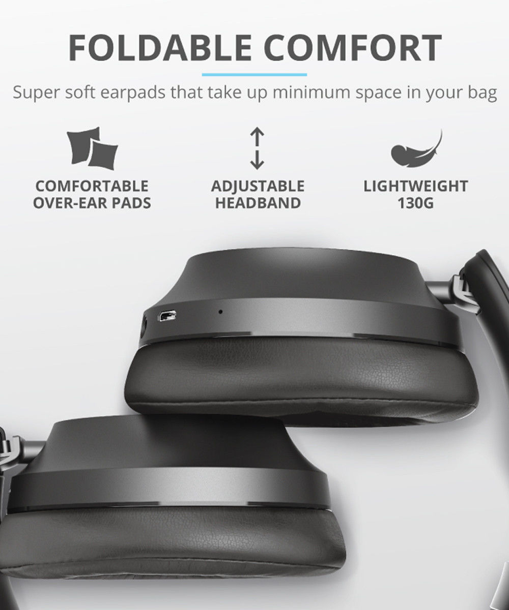 Trust Eaze Bluetooth Over-Ear Volledig Draadloze Koptelefoon Zwart afbeelding 8