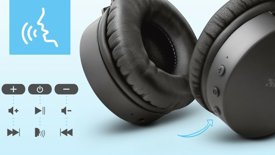 Trust Tones Bedraad/Bluetooth Draadloze On-Ear Koptelefoon Zwart afbeelding 13