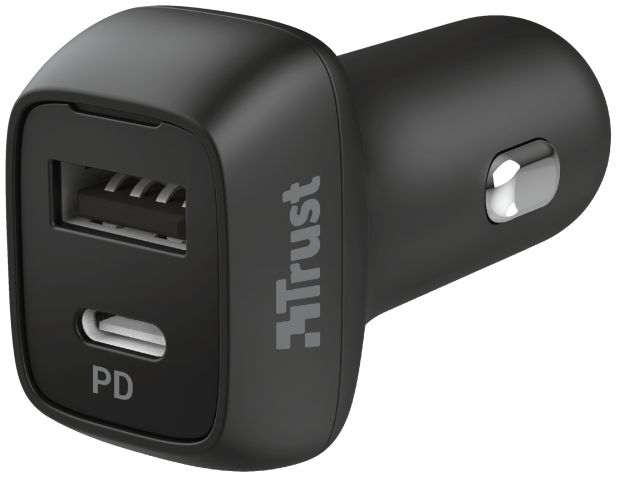 Trust Qmax 30W Autolader Fast Charge USB and USB-C Zwart afbeelding 1