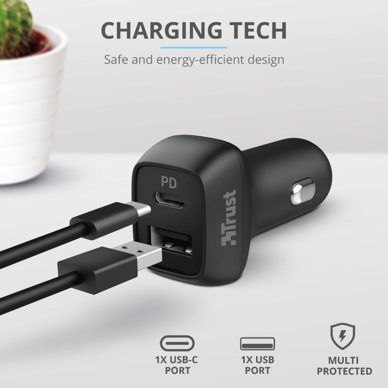 Trust Qmax 30W Autolader Fast Charge USB and USB-C Zwart afbeelding 8