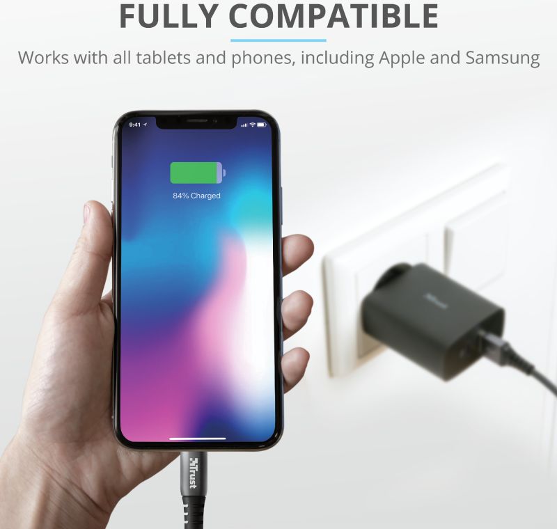 Trust Qmax Snellader 30W USB + USB-C Oplader met Power Delivery Zwart afbeelding 5