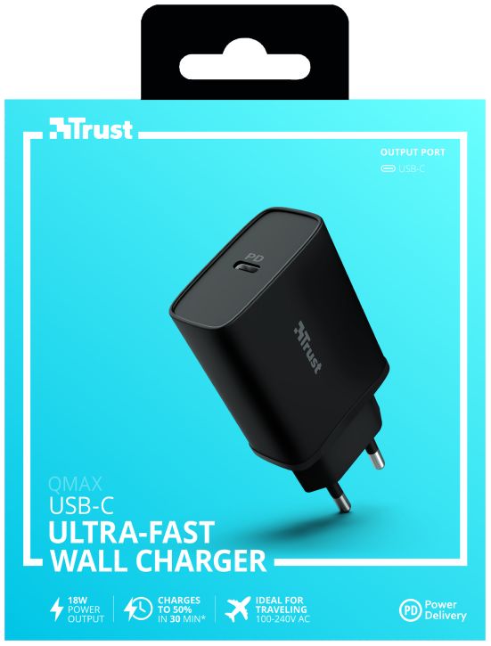 Trust Qmax USB-C Snellader 18W met Power Delivery 3.0 Zwart afbeelding 13