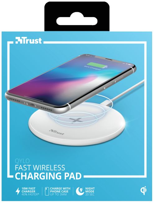 Trust Qylo Draadloze Oplader 10W Fast Charge + MicroUSB kabel 1M Wit afbeelding 13