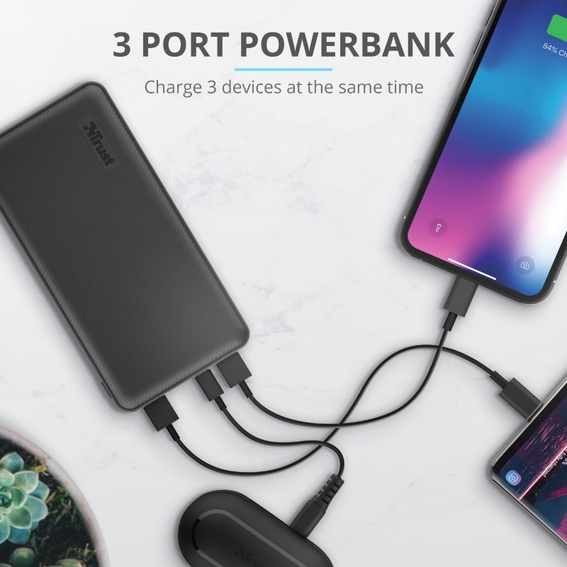 Trust Primo Compact PowerBank 15.000 mAh Fast Charge USB/USB-C Zwart afbeelding 8