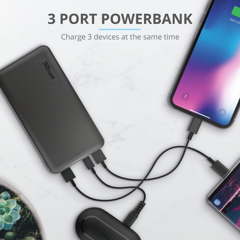 Trust Primo Ultra Dunne USB-C PowerBank 10.000 mAh Zwart afbeelding 11