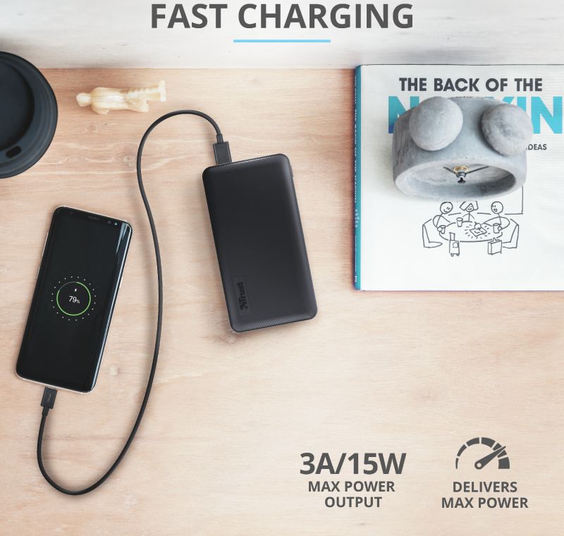 Trust Primo Ultra Dunne USB-C PowerBank 10.000 mAh Zwart afbeelding 12
