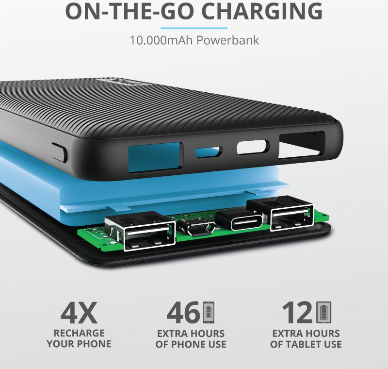 Trust Primo Ultra Dunne USB-C PowerBank 10.000 mAh Zwart afbeelding 8