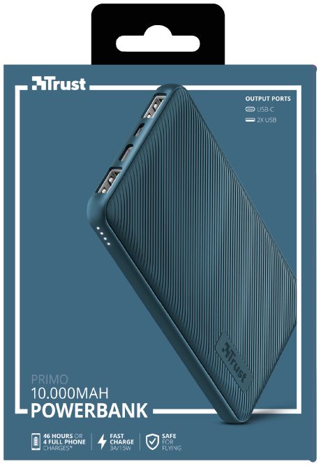 Trust Primo Ultra Dunne USB-C PowerBank 10.000 mAh Blauw afbeelding 15