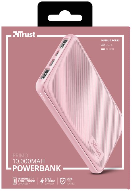 Trust Primo Ultra Dunne USB-C PowerBank 10.000 mAh Roze afbeelding 15
