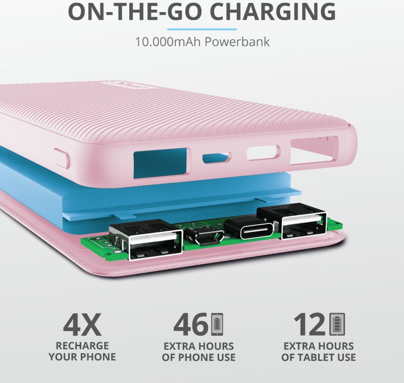 Trust Primo Ultra Dunne USB-C PowerBank 10.000 mAh Roze afbeelding 6