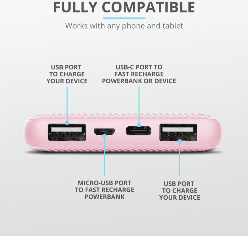 Trust Primo Ultra Dunne USB-C PowerBank 10.000 mAh Roze afbeelding 8
