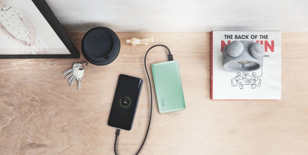 Trust Primo Ultra Dunne USB-C PowerBank 10.000 mAh Mint Groen afbeelding 12