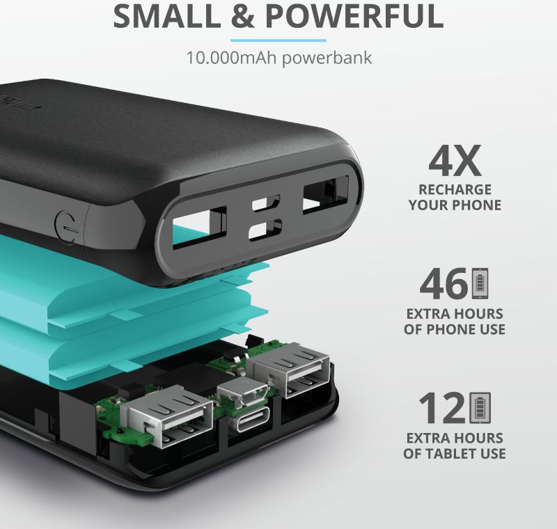 Trust Pacto2 Pocket-Size Fast Charge Powerbank 10.000 mAh Zwart afbeelding 5