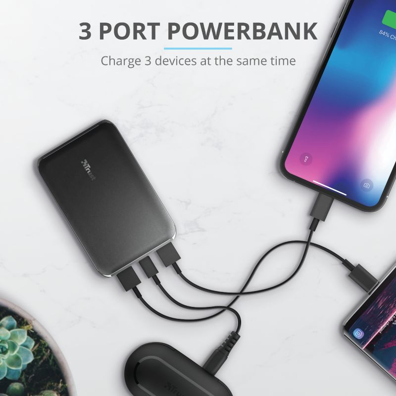 Trust Pacto2 Pocket-Size Fast Charge Powerbank 10.000 mAh Zwart afbeelding 7