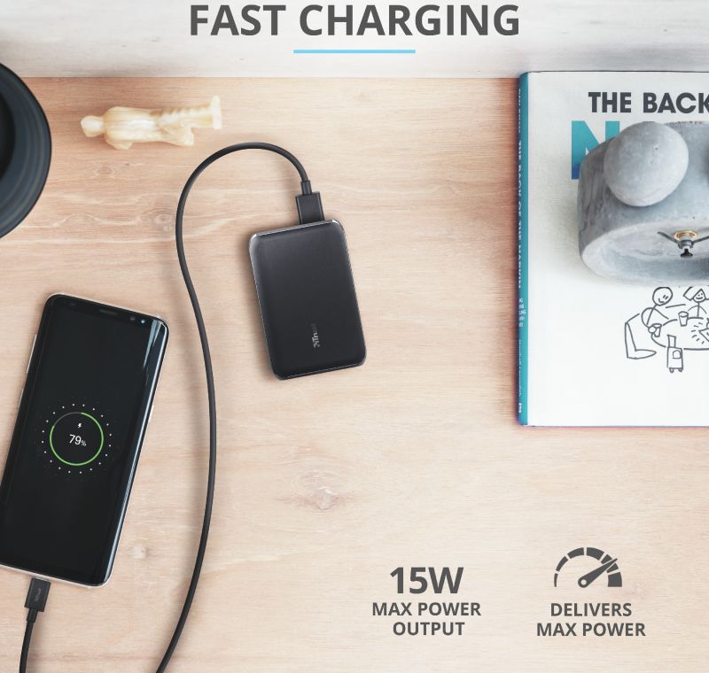 Trust Pacto2 Pocket-Size Fast Charge Powerbank 10.000 mAh Zwart afbeelding 8