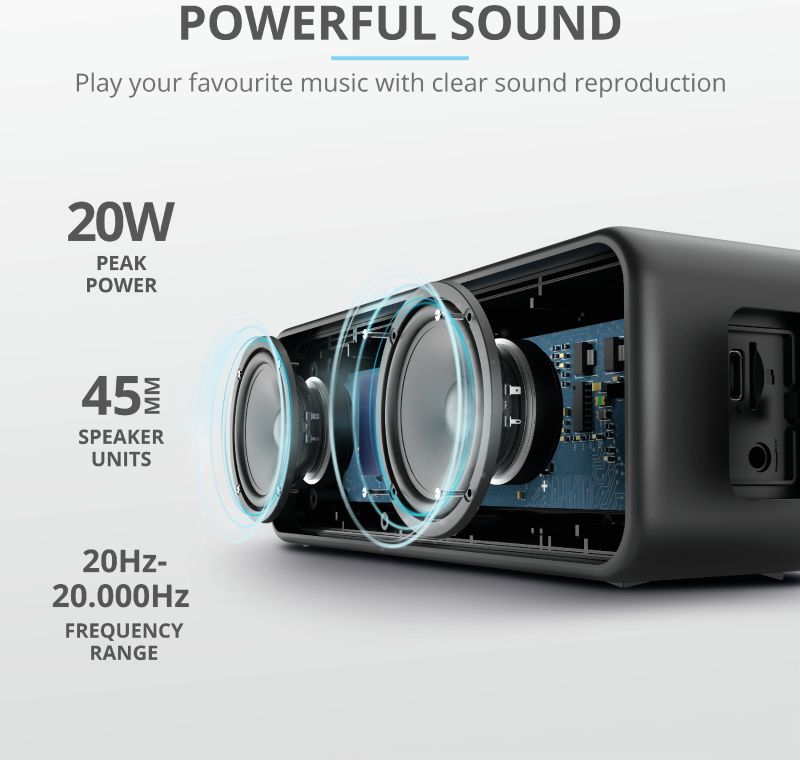 Trust Zowy Max Stylish Bluetooth Wireless Speaker Zwart afbeelding 7