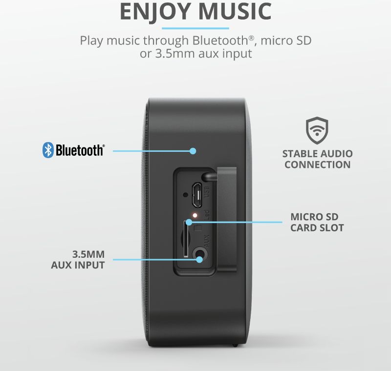 Trust Zowy Compact Bluetooth Wireless Speaker Zwart afbeelding 11
