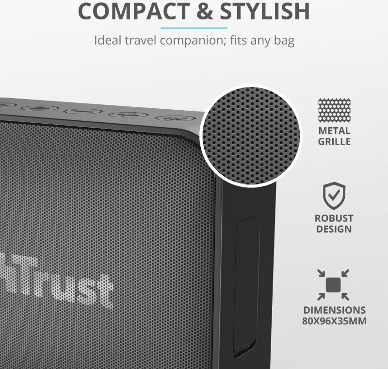 Trust Zowy Compact Bluetooth Wireless Speaker Zwart afbeelding 13