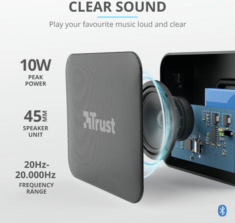 Trust Zowy Compact Bluetooth Wireless Speaker Zwart afbeelding 9