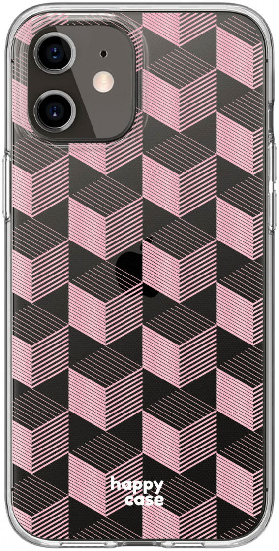 HappyCase iPhone 12 / 12 Pro Hoesje Flexibel TPU Blokjes Print afbeelding 1