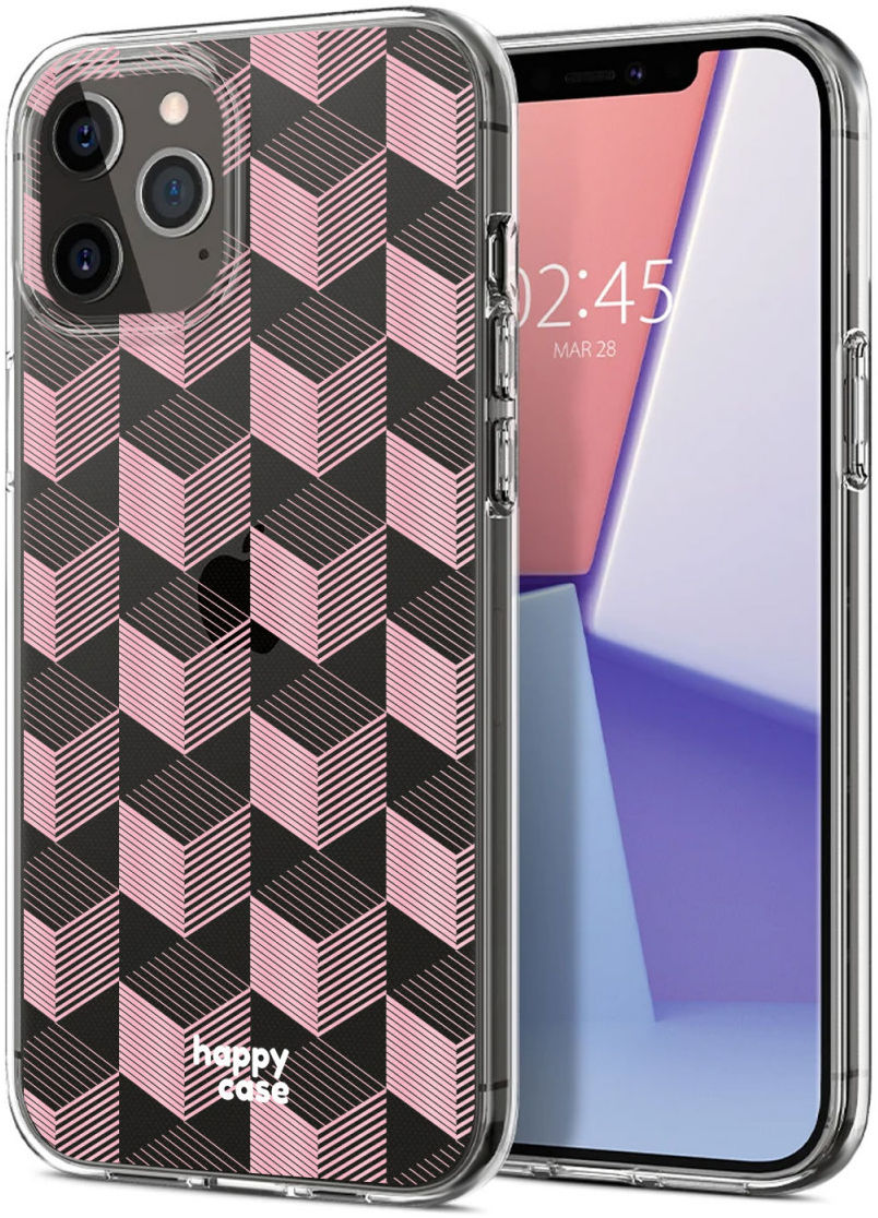 HappyCase iPhone 12 / 12 Pro Hoesje Flexibel TPU Blokjes Print afbeelding 2