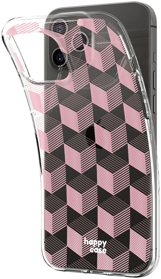 HappyCase iPhone 12 / 12 Pro Hoesje Flexibel TPU Blokjes Print afbeelding 5