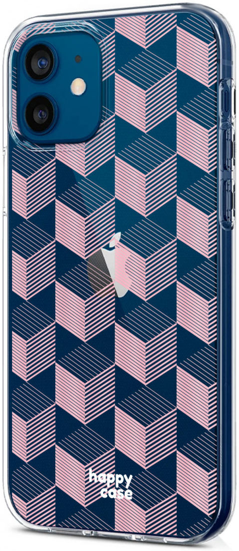 HappyCase iPhone 12 / 12 Pro Hoesje Flexibel TPU Blokjes Print afbeelding 6