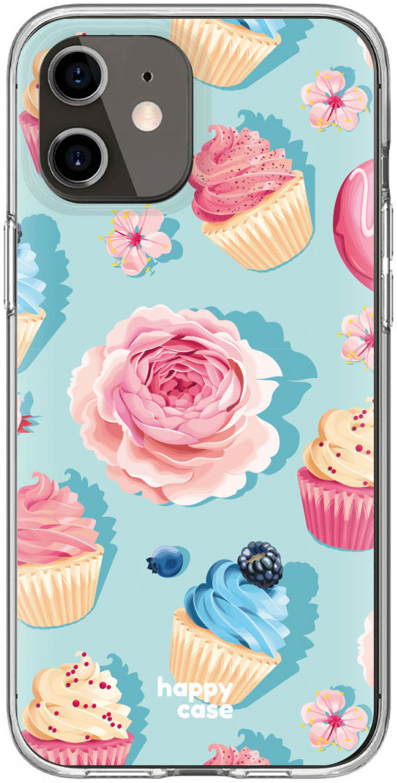 HappyCase iPhone 12 / 12 Pro Hoesje Flexibel TPU Toetjes Print afbeelding 1