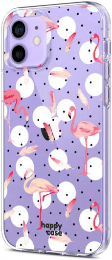 HappyCase iPhone 12 / 12 Pro Hoesje Flexibel TPU Flamingo Print afbeelding 6
