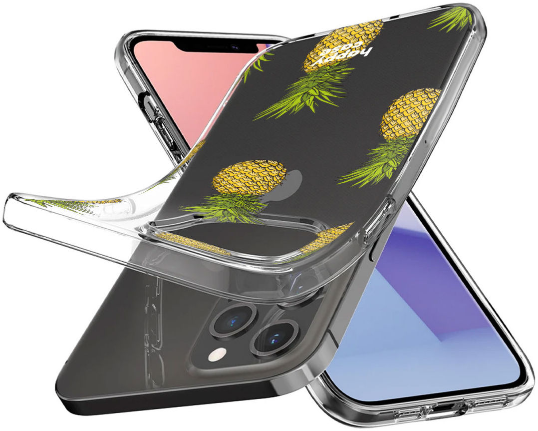 HappyCase iPhone 12 / 12 Pro Hoesje Flexibel TPU Ananas Print afbeelding 4