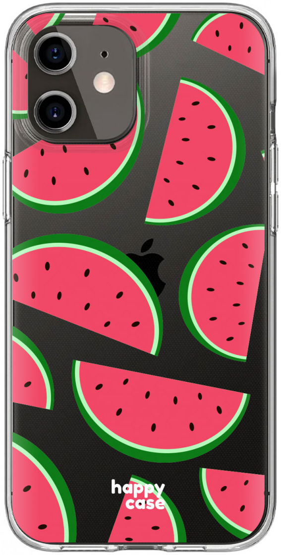 HappyCase iPhone 12 / 12 Pro Flexibel Hoesje TPU Watermeloen Print afbeelding 1