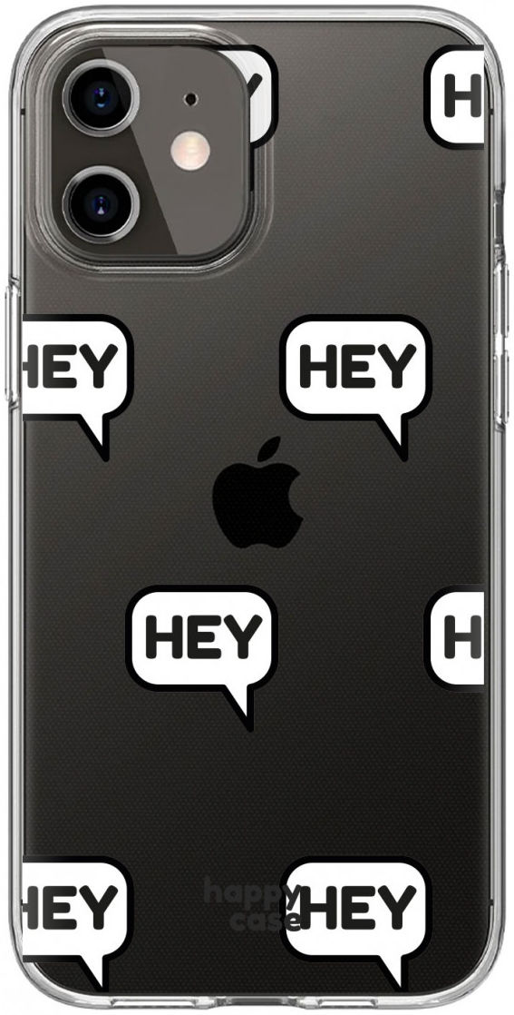 HappyCase iPhone 12 / 12 Pro Hoesje Flexibel TPU Hey Print afbeelding 1