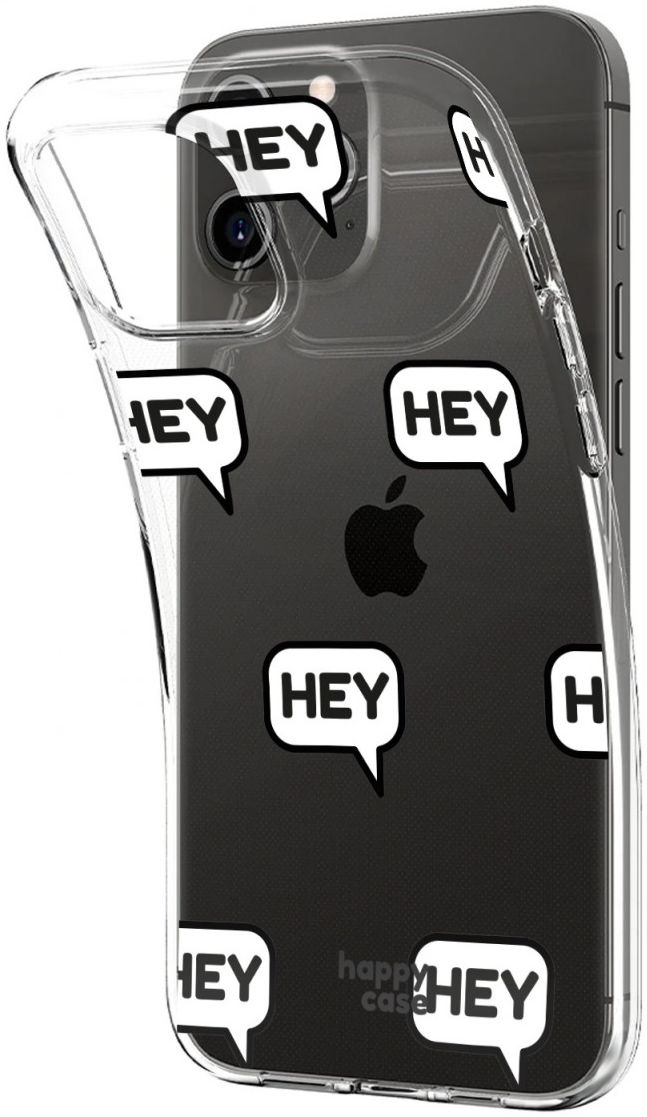 HappyCase iPhone 12 / 12 Pro Hoesje Flexibel TPU Hey Print afbeelding 5