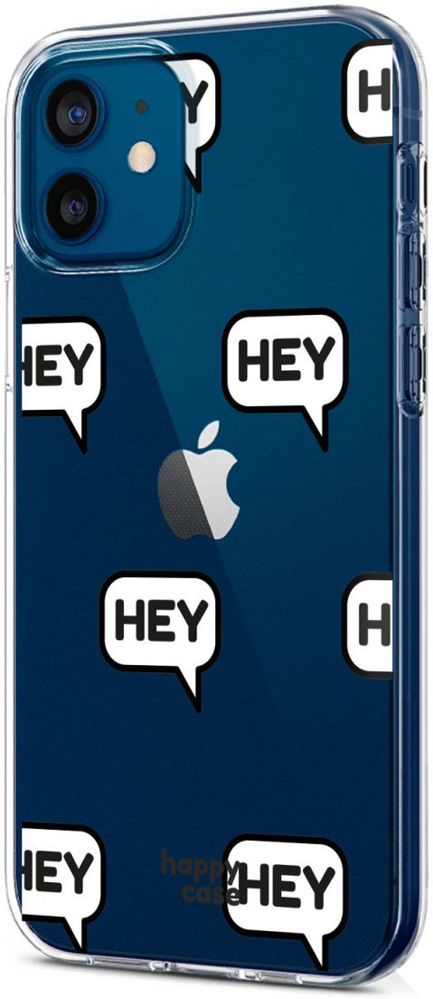 HappyCase iPhone 12 / 12 Pro Hoesje Flexibel TPU Hey Print afbeelding 6