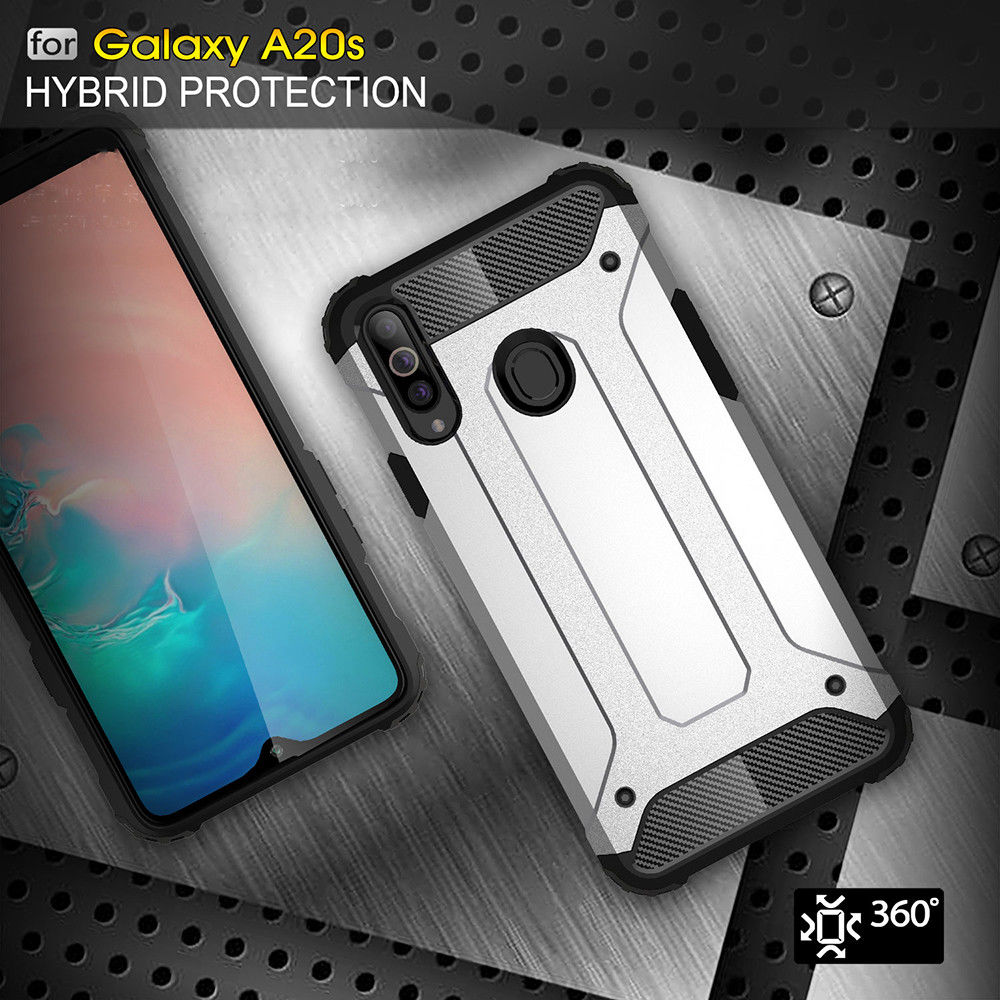 Samsung Galaxy A20s Hoesje Shock Proof Hybride Back Cover Zwart afbeelding 8