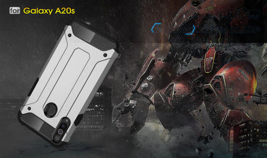 Samsung Galaxy A20s Hoesje Shock Proof Hybride Back Cover Zwart afbeelding 9