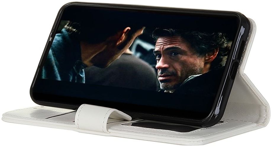 Google Pixel 5 Kunstleer Portemonnee Stand Hoesje Wit afbeelding 6